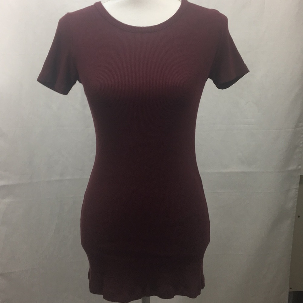 Burgandy T-shirt dress